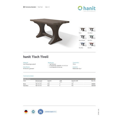 Tisch Tivoli aus Recyclingkunststoff