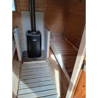 Sauna mit Anhänger  Gartensauna  3,5m mit Holz-Ofen