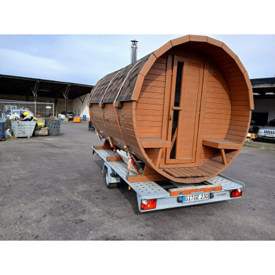 Sauna mit Anhänger  Gartensauna  3,5m mit Holz-Ofen