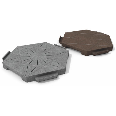 Eventplatten Öko-Wabe aus hanit Recycling-Kunststoff geschlitzt.