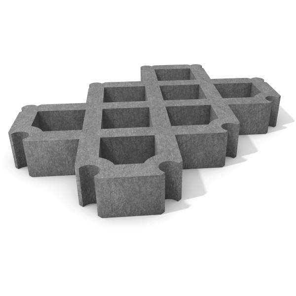 Rasengitterstein Recycling Rasenwabe 60 t belastbar 8 x 40 x 60 cm grau