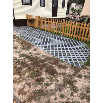 Rasengitterstein Recycling Rasenwabe 60 t belastbar 8 x 40 x 60 cm grau